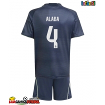 Camisa de Futebol Real Madrid David Alaba #4 Equipamento Secundário Infantil 2025-26 Manga Curta (+ Calças curtas)